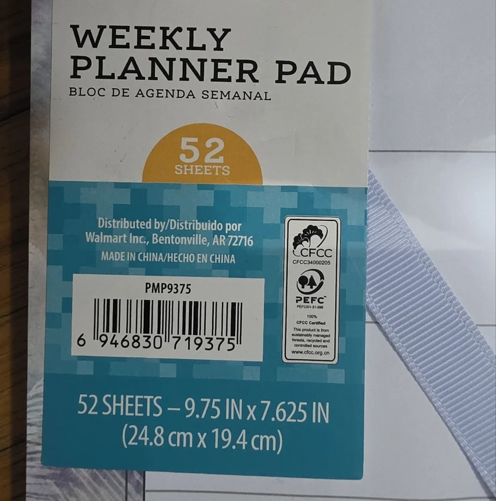 Purple Floral Weekly Planner Pad by